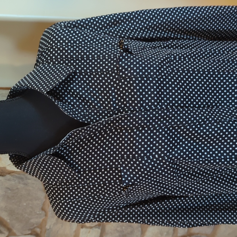 T Tahari Black Midi Dress with White Dots